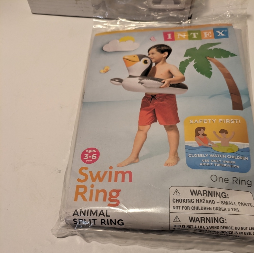 NEW swim ring penguin by Intex ages 3-6